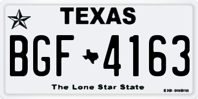 TX license plate BGF4163