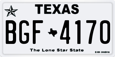 TX license plate BGF4170