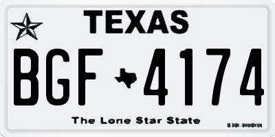 TX license plate BGF4174