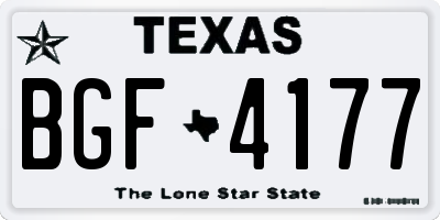 TX license plate BGF4177