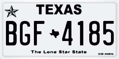 TX license plate BGF4185