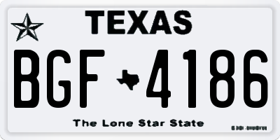 TX license plate BGF4186