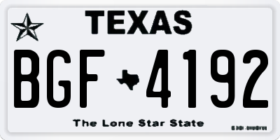 TX license plate BGF4192