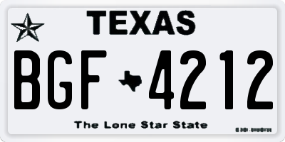 TX license plate BGF4212