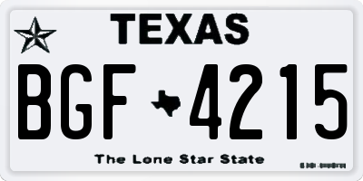 TX license plate BGF4215