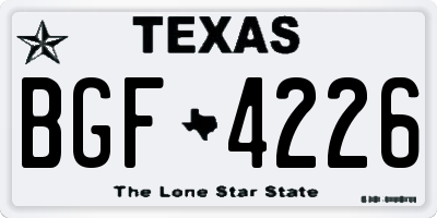 TX license plate BGF4226