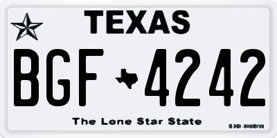 TX license plate BGF4242