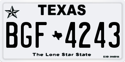 TX license plate BGF4243