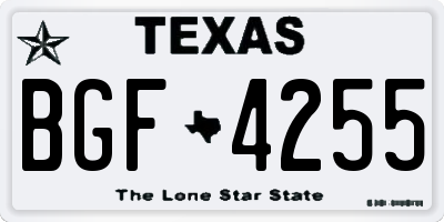 TX license plate BGF4255