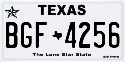 TX license plate BGF4256
