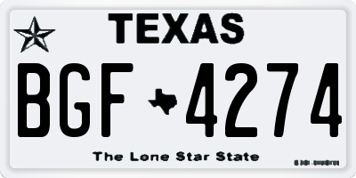 TX license plate BGF4274