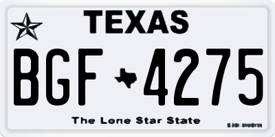 TX license plate BGF4275