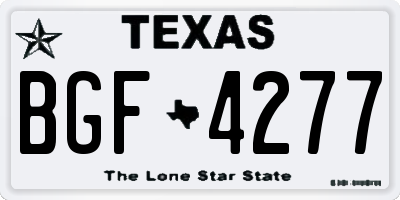 TX license plate BGF4277