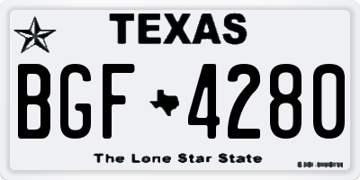 TX license plate BGF4280