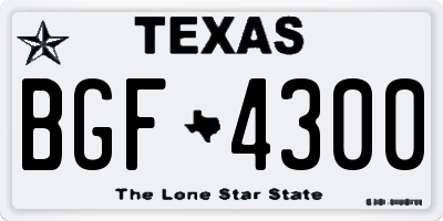 TX license plate BGF4300