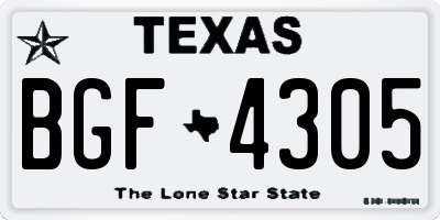 TX license plate BGF4305