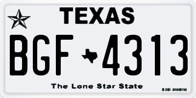 TX license plate BGF4313