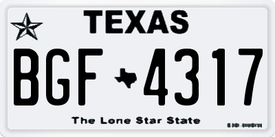 TX license plate BGF4317