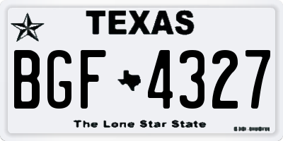 TX license plate BGF4327