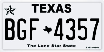 TX license plate BGF4357