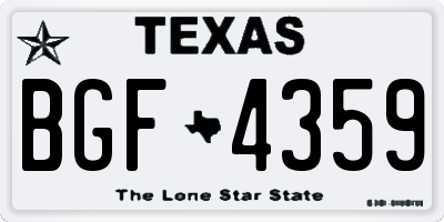 TX license plate BGF4359