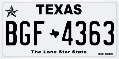 TX license plate BGF4363
