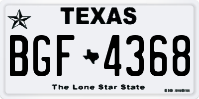 TX license plate BGF4368