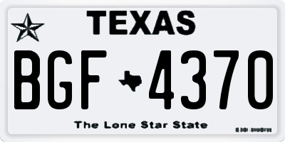 TX license plate BGF4370
