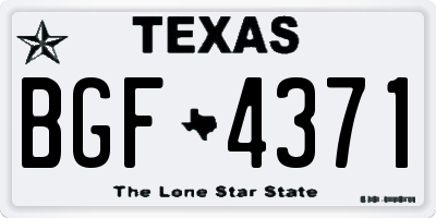 TX license plate BGF4371