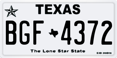 TX license plate BGF4372