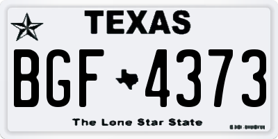 TX license plate BGF4373