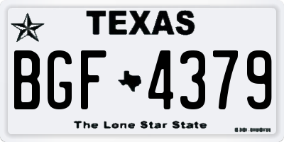 TX license plate BGF4379