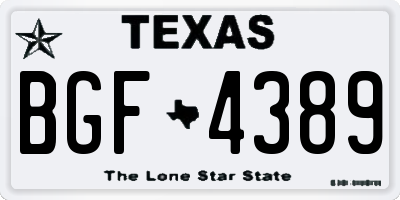 TX license plate BGF4389
