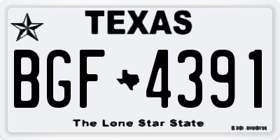 TX license plate BGF4391