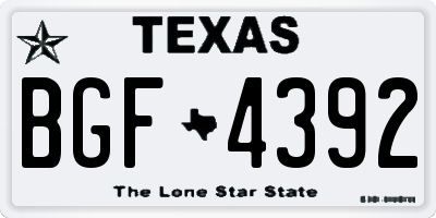 TX license plate BGF4392