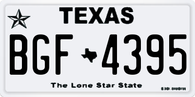 TX license plate BGF4395