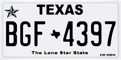 TX license plate BGF4397