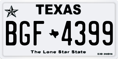 TX license plate BGF4399