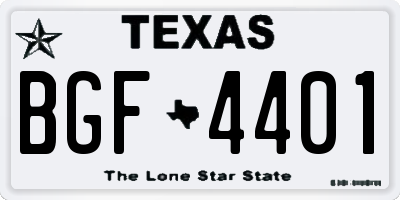TX license plate BGF4401