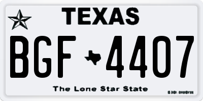 TX license plate BGF4407