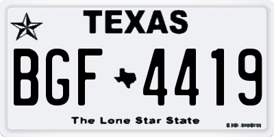 TX license plate BGF4419