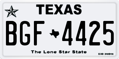 TX license plate BGF4425