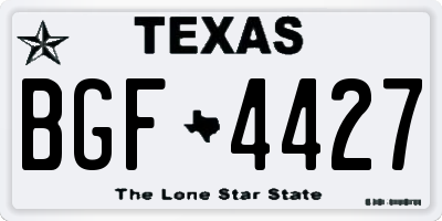 TX license plate BGF4427