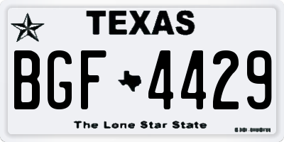 TX license plate BGF4429
