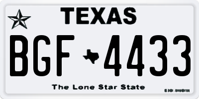 TX license plate BGF4433