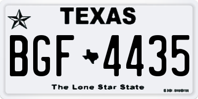 TX license plate BGF4435