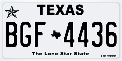 TX license plate BGF4436