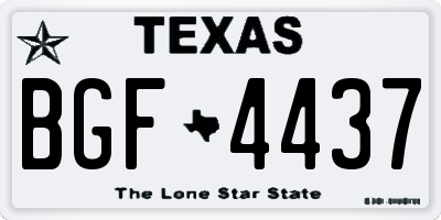 TX license plate BGF4437