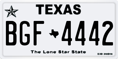TX license plate BGF4442