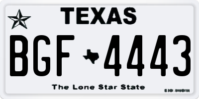 TX license plate BGF4443